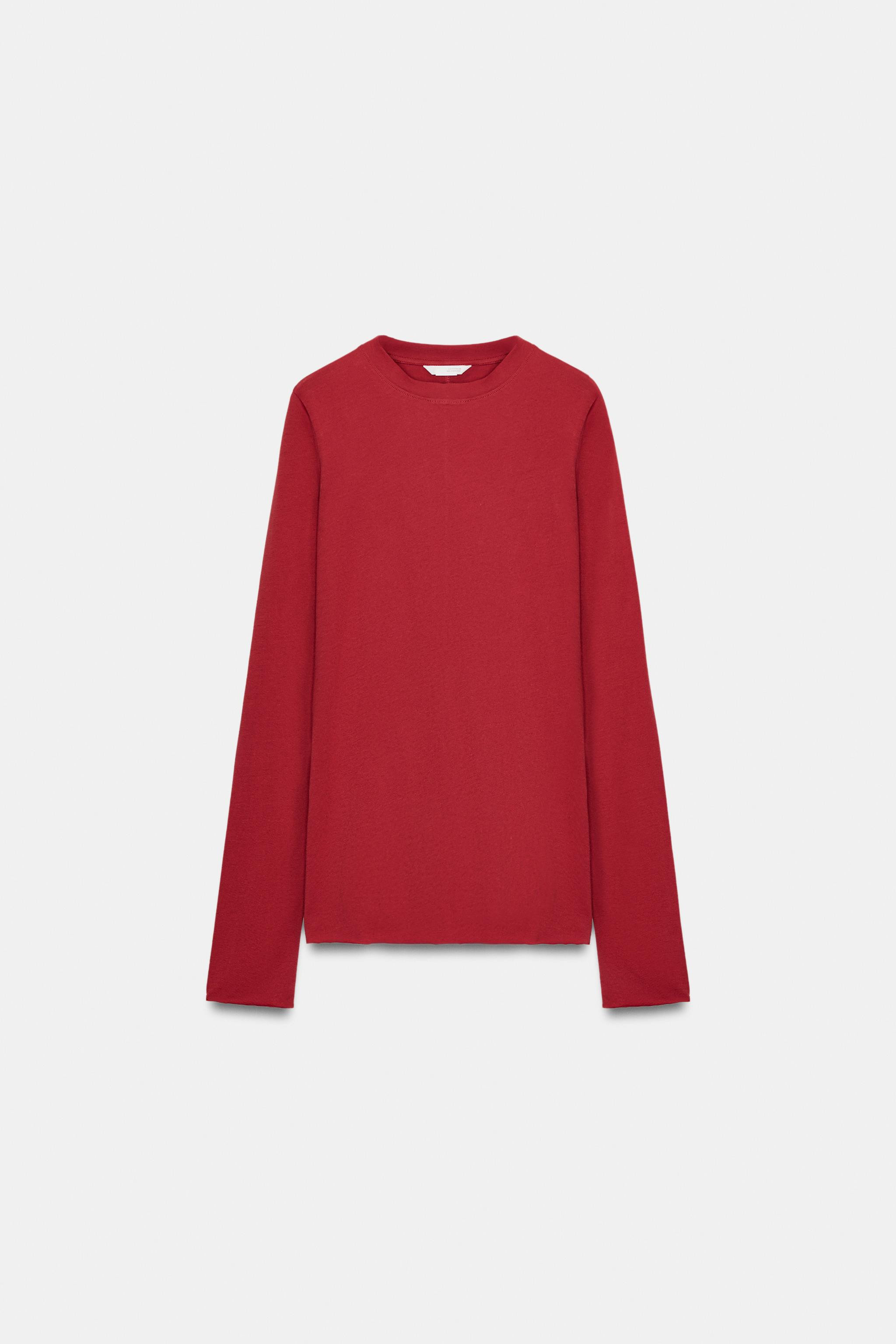 COTTON LONG SLEEVE T-SHIRT | Zara US