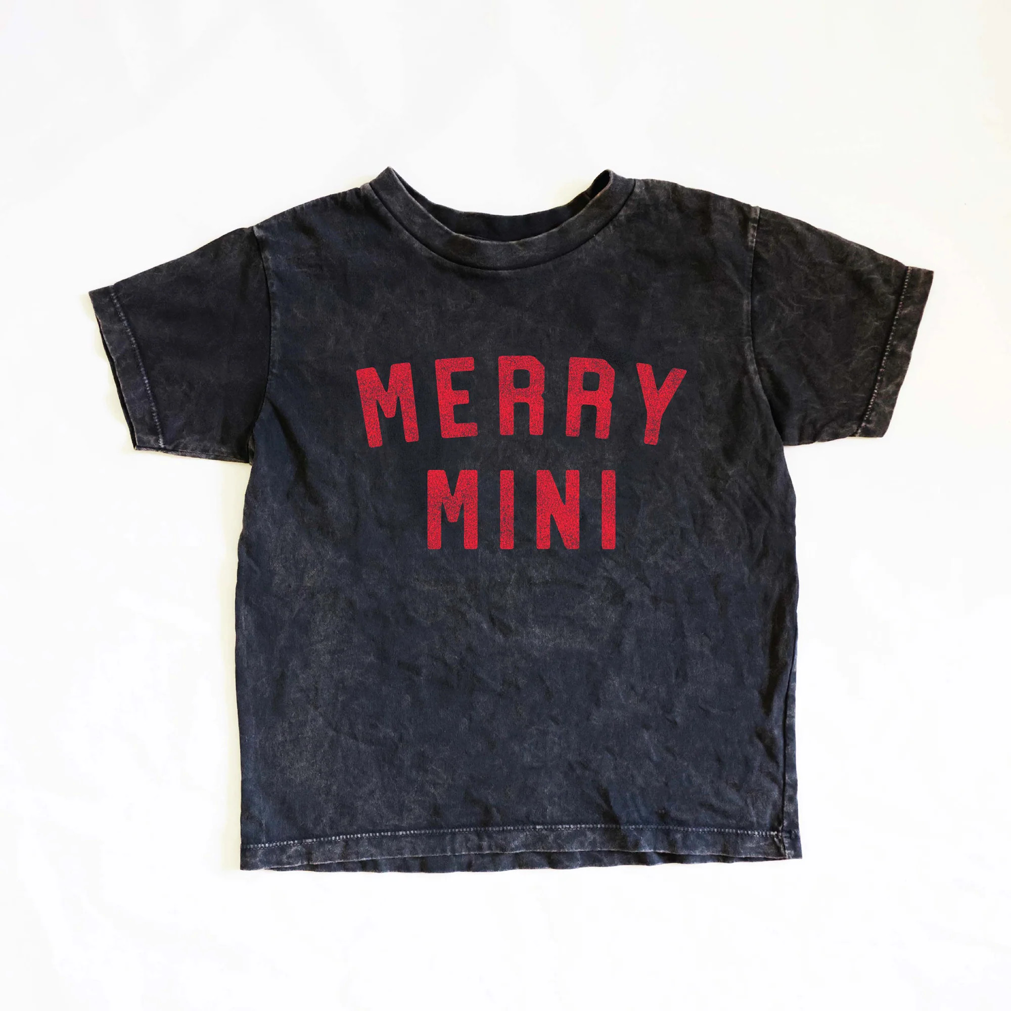 Merry Mini Toddler Washed Graphic Tee, Mineral Black | SpearmintLOVE