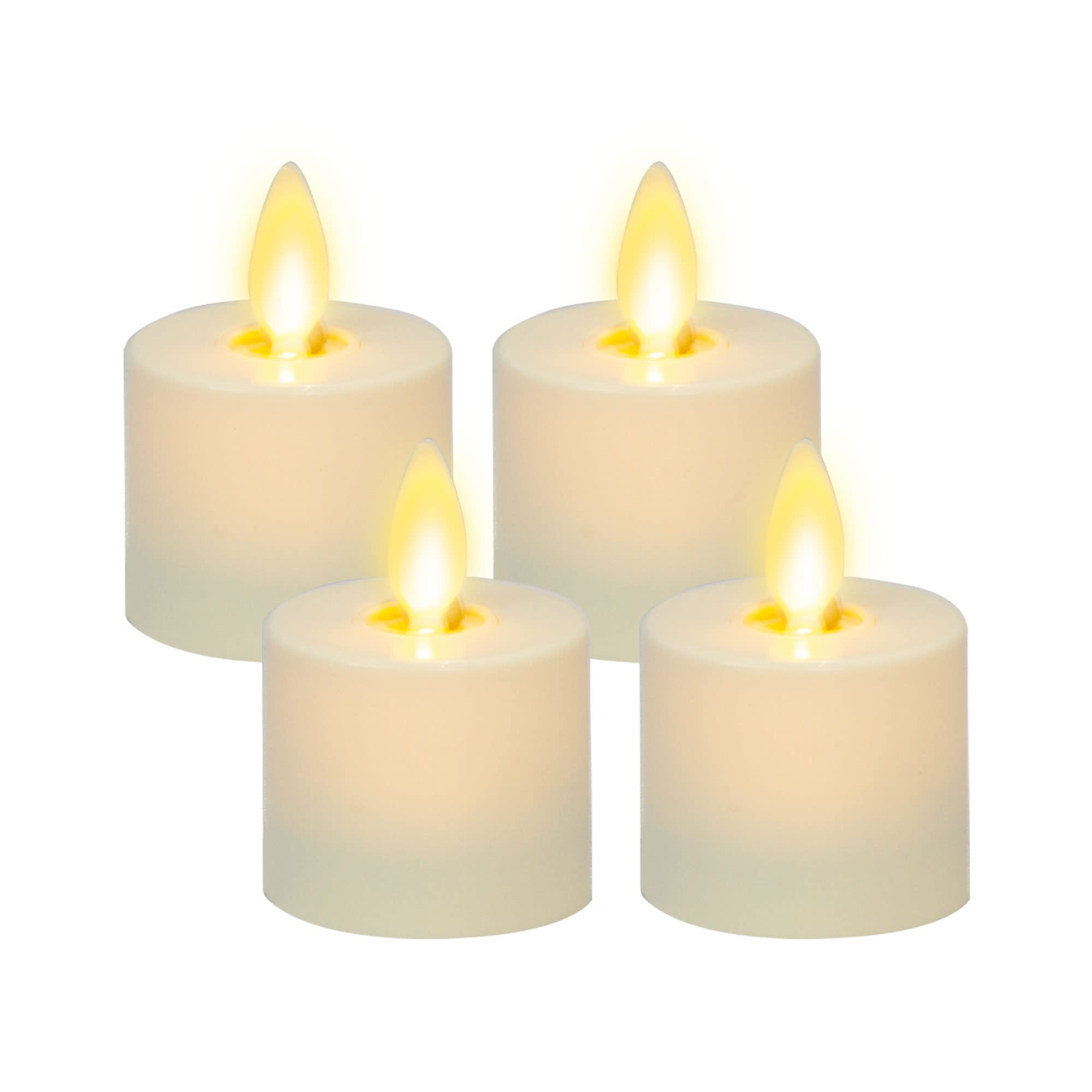 Luminara Flickering Flameless Pearl Ivory Tealights - Warm LED Light Flame Votives - Battery Oper... | Amazon (US)
