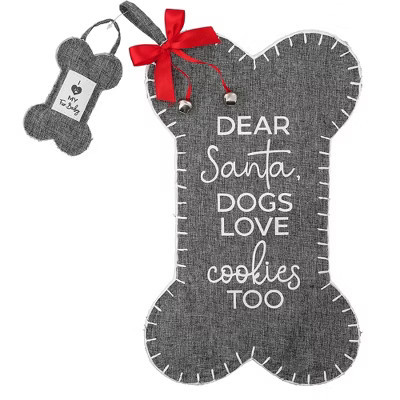 Pavilion Gift Company - Dogs - Canvas Tweed Stocking with Mini Ornament - Tree Ornaments | Target