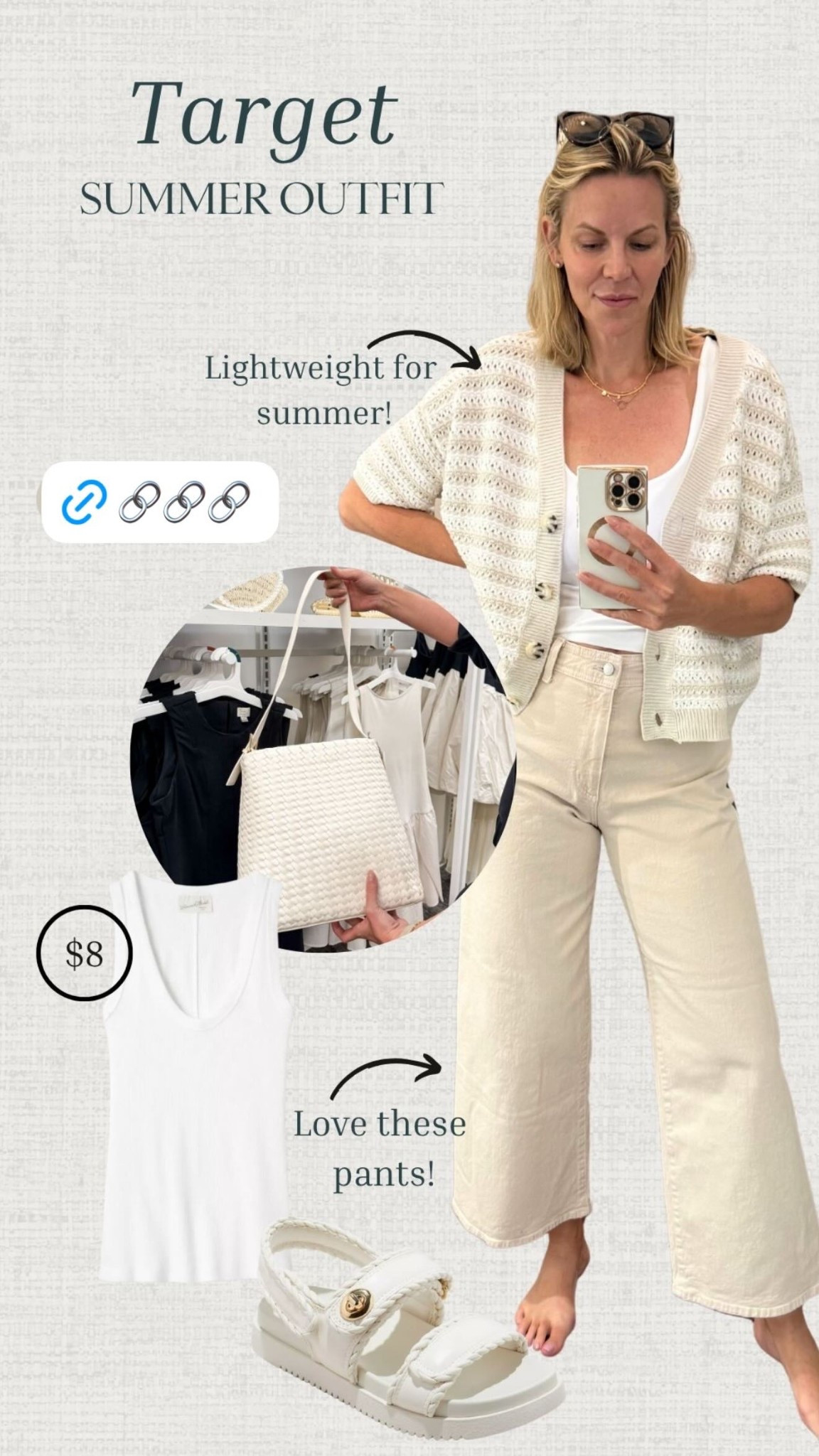 Shop this summer outfit from Target! Purse, cardigan, pants, tank top, Target fashion, fashion favorites

#LTKFindsUnder50 #LTKStyleTip #LTKSaleAlert