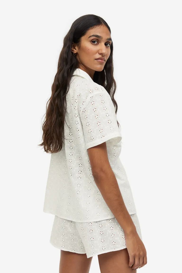 Pajamas with Eyelet Embroidery | H&M (US)