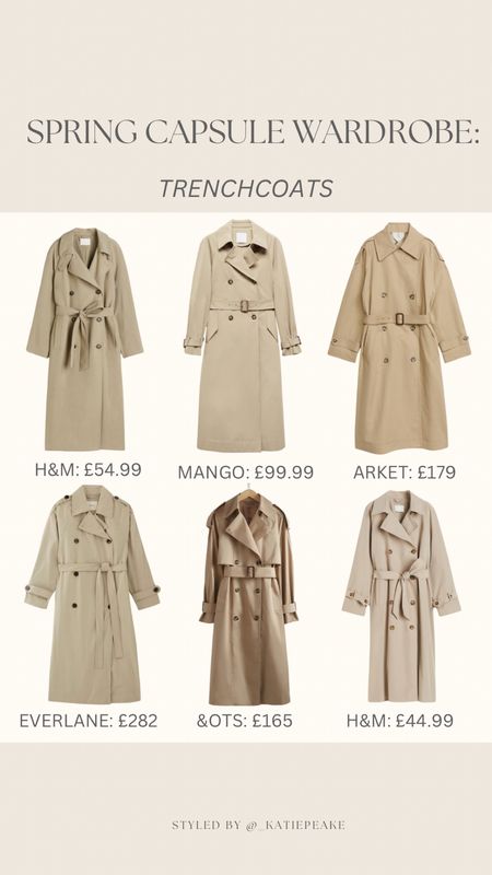 Spring capsule wardrobe: trench coats 🧥 

Wardrobe staples, trenchcoats, spring jackets 

#LTKSeasonal #LTKstyletip #LTKfindsunder100