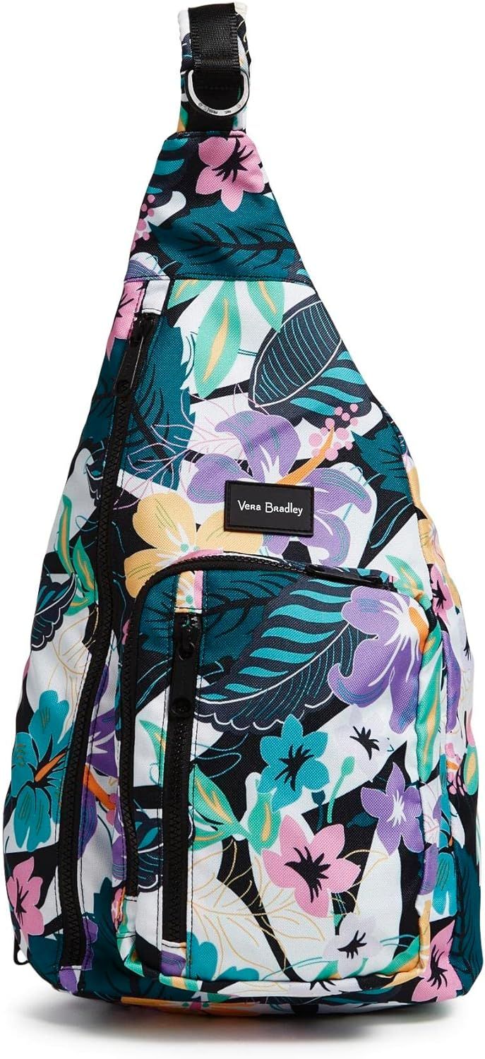 Vera Bradley Women's Recycled Lighten Up Reactive Sling Backpack, Island Floral, One Size | Amazon (US)