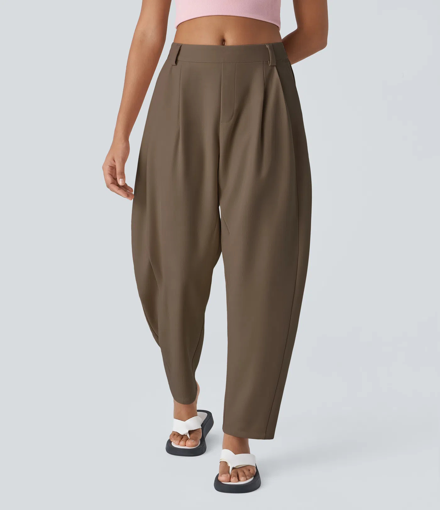 Women’s Halara Flex™ Mid Rise Pocket Barrel Leg Work Trousers - Halara | Halara UK