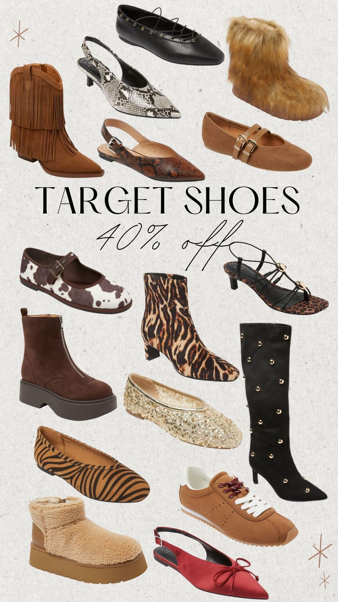 Target shoes 40% off today only


#LTKSaleAlert #LTKFindsUnder50 #LTKGiftGuide