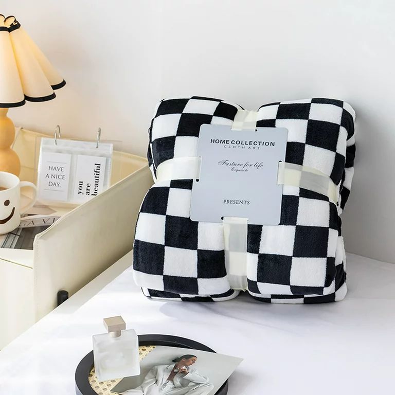 IOAOAI Throw Blanket Warm-keeping Checkerboard Design Practical Office Dorm Home Warm Air Conditi... | Walmart (US)