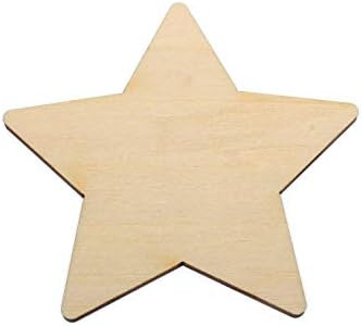 yuhoshop Wooden Star 5pcs 5" (Wide) X 1/8" inch Plain Unfinished Wood Cutouts for Embellishment,S... | Amazon (US)