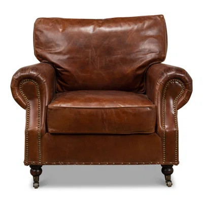 Papa's 39" Wide Top Grain Leather Club Chair | Wayfair North America