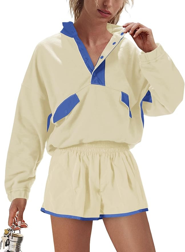 Nirovien Womens Workout Sets Athletic Activewear 2 Piece Sets Two Piece Outfits Pullover Sweatshi... | Amazon (US)