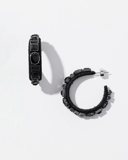 Black Rhinestone Hoops | Chico's