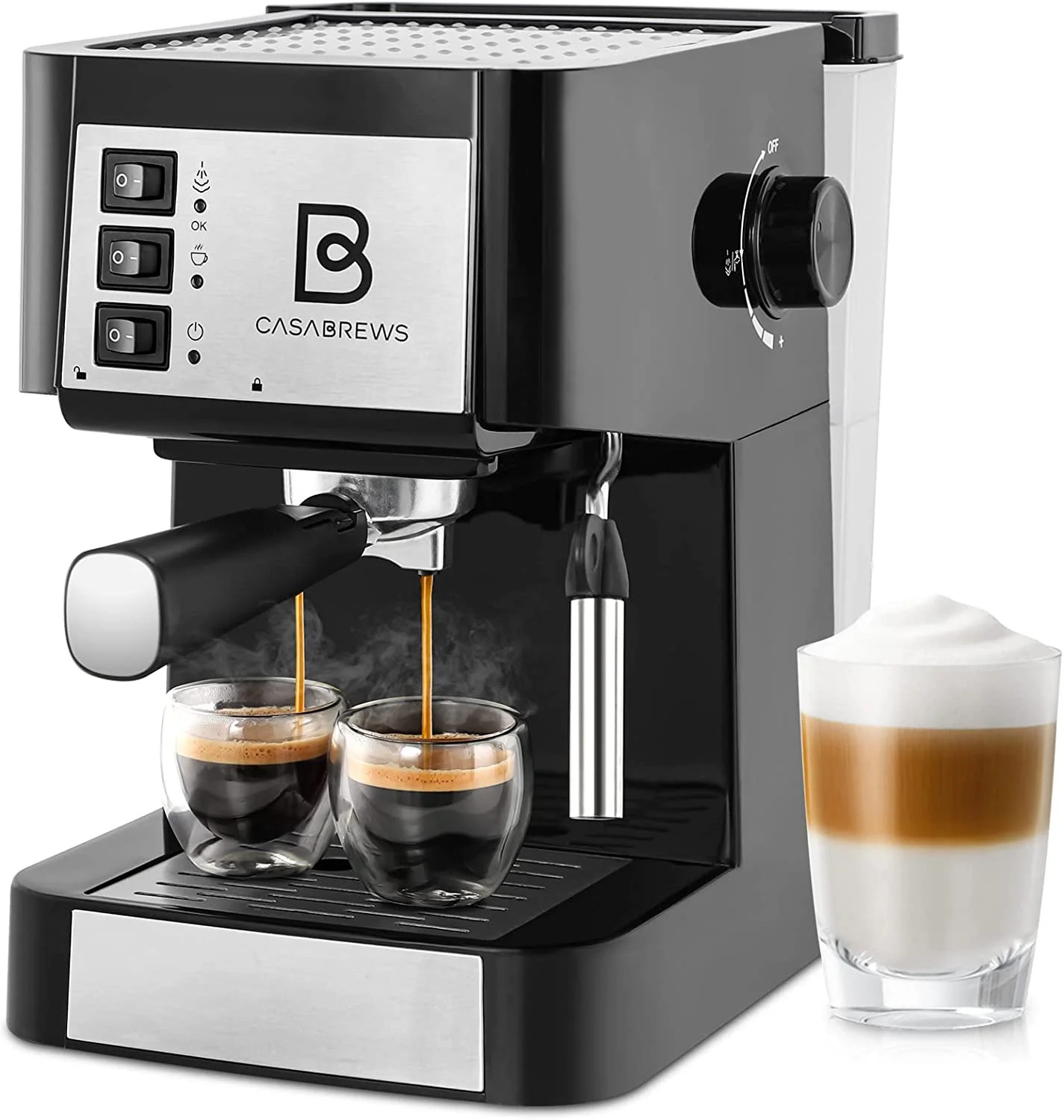 Casabrews 20-Bar Espresso Machine with Milk Frother Wand- New, Black | Walmart (US)