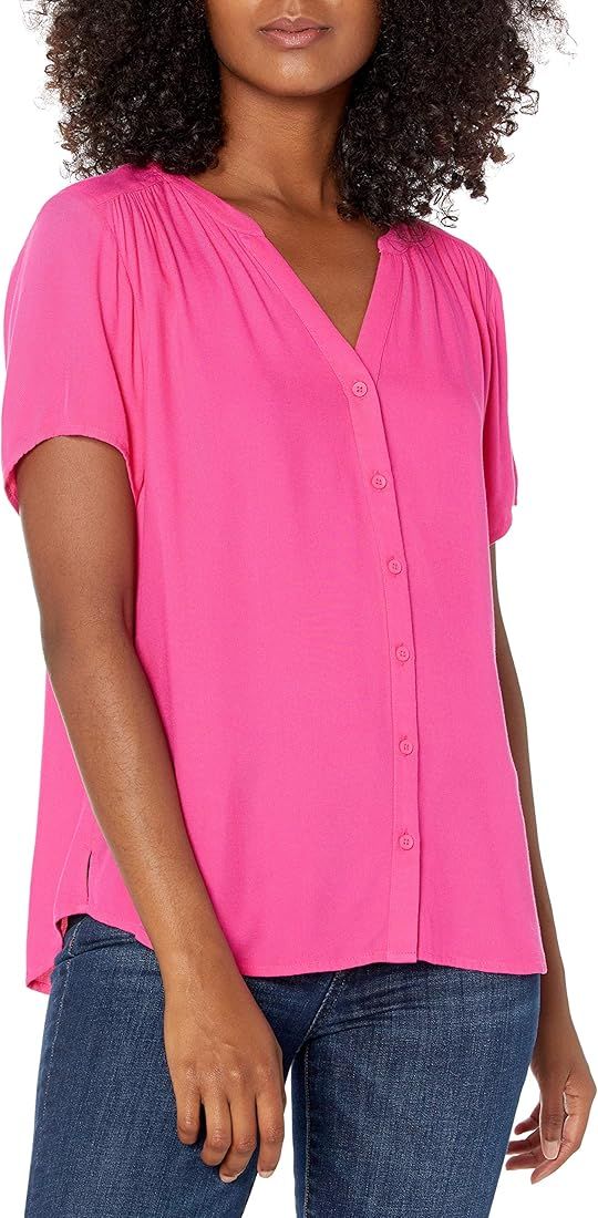 Amazon Essentials Women's Short-Sleeve Woven Blouse | Amazon (US)