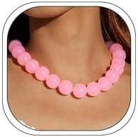 Chunky Beaded Necklace Dopamine Colorful Acrylic Beads Choker Necklace for Women Dainty Large Bub... | Amazon (US)