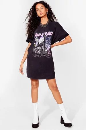 Guns N Roses Graphic Band T-Shirt Dress | Nasty Gal (US)