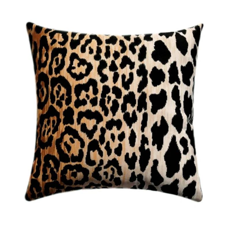 Leopard Cheetah Velvet Euro Sham Pillow Cover Braemore Jamil - Etsy | Etsy (US)