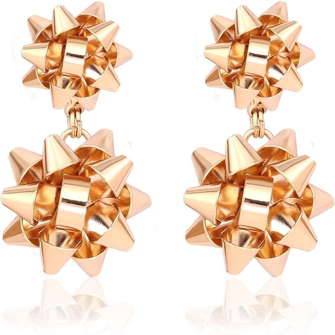 VK Accessories Christmas Earrings Christmas Bow Stud Drop Dangle Earrings | Amazon (US)