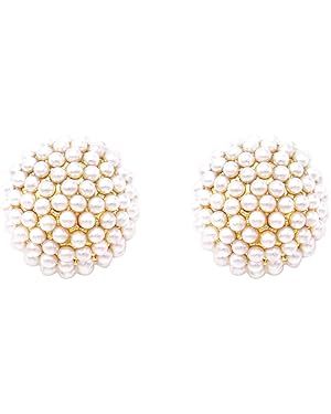 Rosemarie & Jubalee Women's Timeless Classic Simulated Pave Pearl Cluster Hypoallergenic Stud Ear... | Amazon (US)