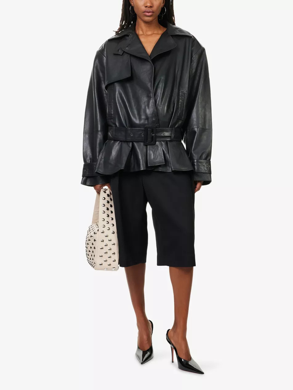 Biker Peplum Leather Jacket | Selfridges