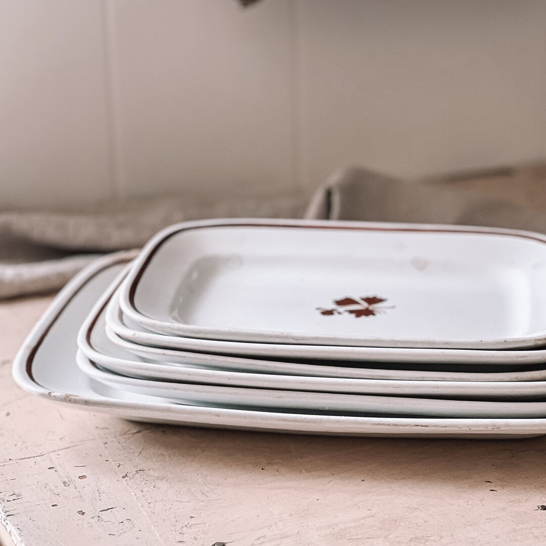 Collection of Antique Ironstone Rectangular Platters, Tea Leaf Lusterware, Stamped Meakin Wedgewo... | Etsy (US)