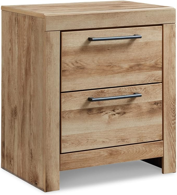 Signature Design by Ashley Hyanna Rustic 2 Drawer Nightstand with 2 USB Charging Ports, Light Bro... | Amazon (US)