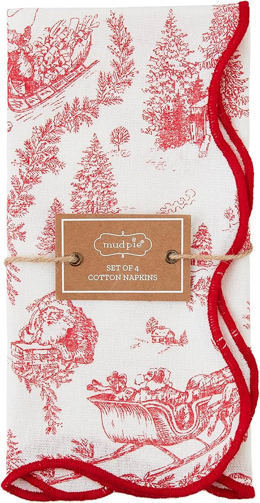 Mud Pie Embroidery Check Napkin, Toile, 18" x 18" | Amazon (US)