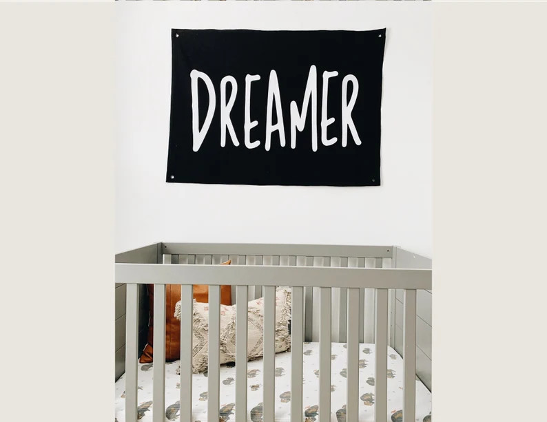 Canvas Banner dreamer  Modern Typographic Wall Hanging . | Etsy | Etsy (US)