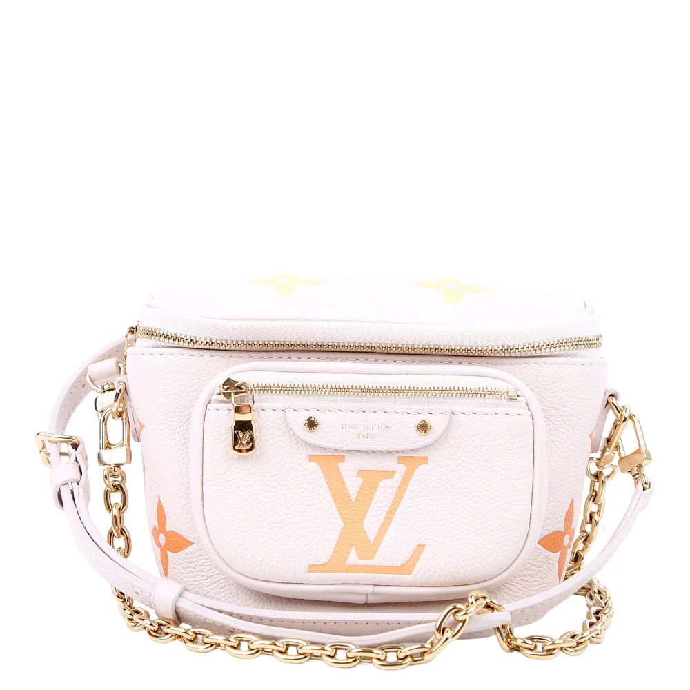 Mini Bumbag Empreinte By the Pool Cream/Orange | Keeks Designer Handbags