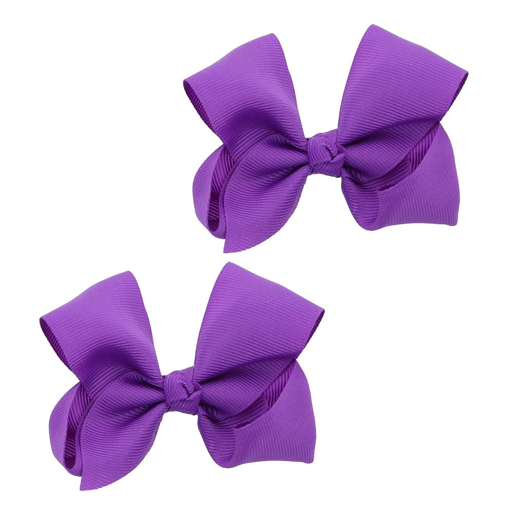 3 Inch Grosgrain Bow for Little Girls- Set of 2 (Purple) | Amazon (US)