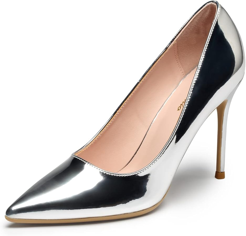 GENSHUO Women's Closed Toe Stiletto High Heels Dress 4 Inch Heeled Pointed Toe Party Homecoming W... | Amazon (US)
