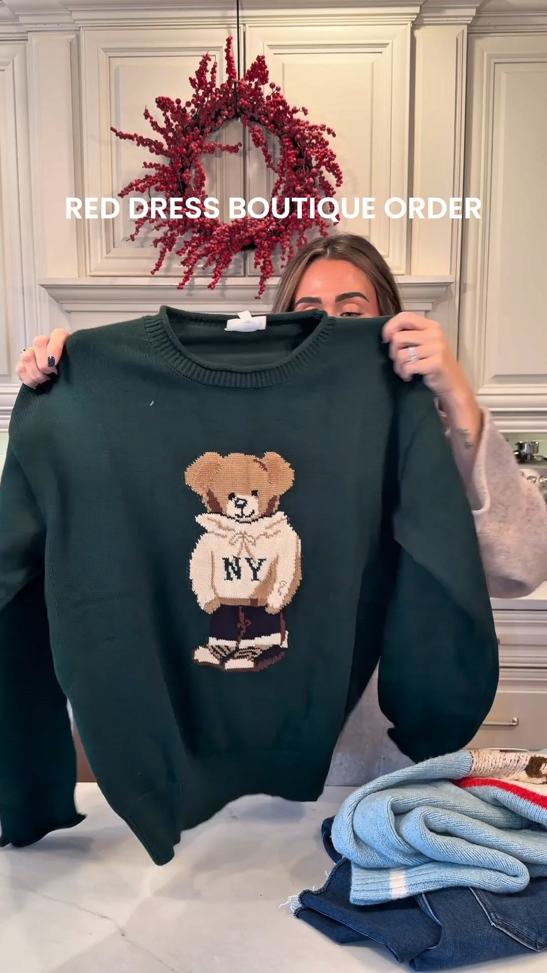 Fall/winter order - 

Sized up to large in green sweater 
Medium in blue sweater 
Medium in cardigan (could’ve done a small)
Sized up in jeans   

All run TTS I’d say! 


Red dress, winter style, sweaters, denim, wide leg denim, fall style, bear sweater

#LTKBump #LTKFindsUnder100 #LTKHoliday