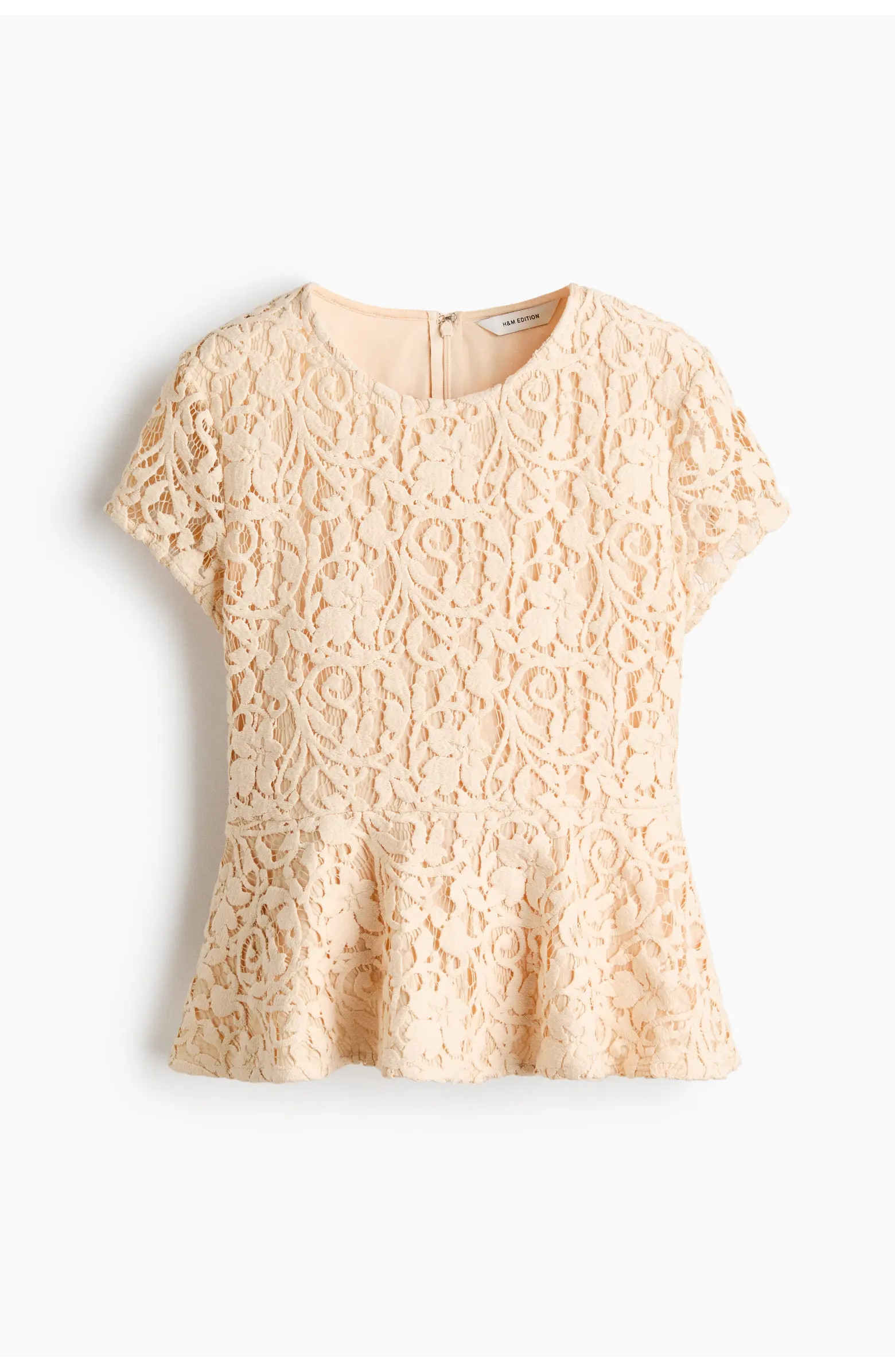 H&M Crochet-look Peplum Top | Nordstrom | Nordstrom