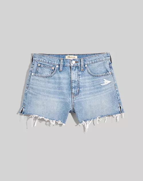 Plus Relaxed Denim Shorts in Madera Wash: Side-Slit Edition | Madewell