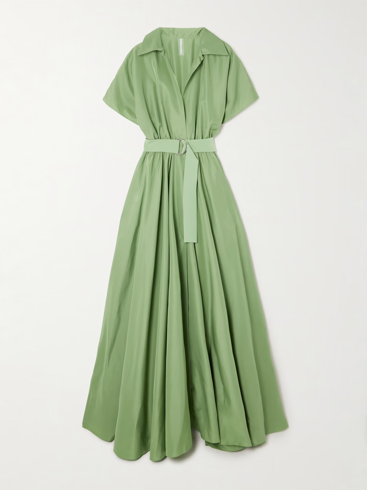 Norma Kamali - Super Belted Habotai Maxi Dress - Green | NET-A-PORTER (US)