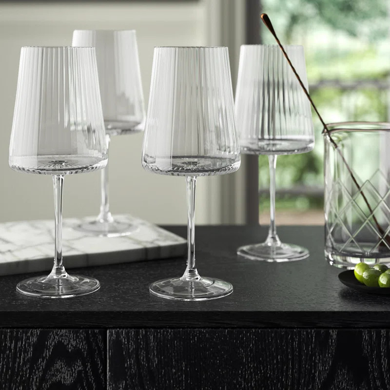 Claro Fluted Textured Wine Glasses | Wayfair North America