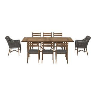 Crenshaw Park 9-Piece Wicker Outdoor Dining Set | The Home Depot