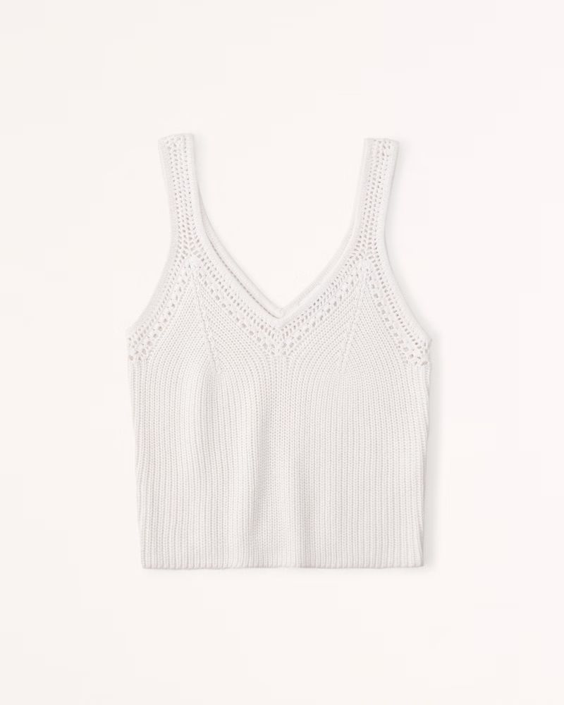 Ribbed Pointelle V-Neck Tank | Abercrombie & Fitch (US)