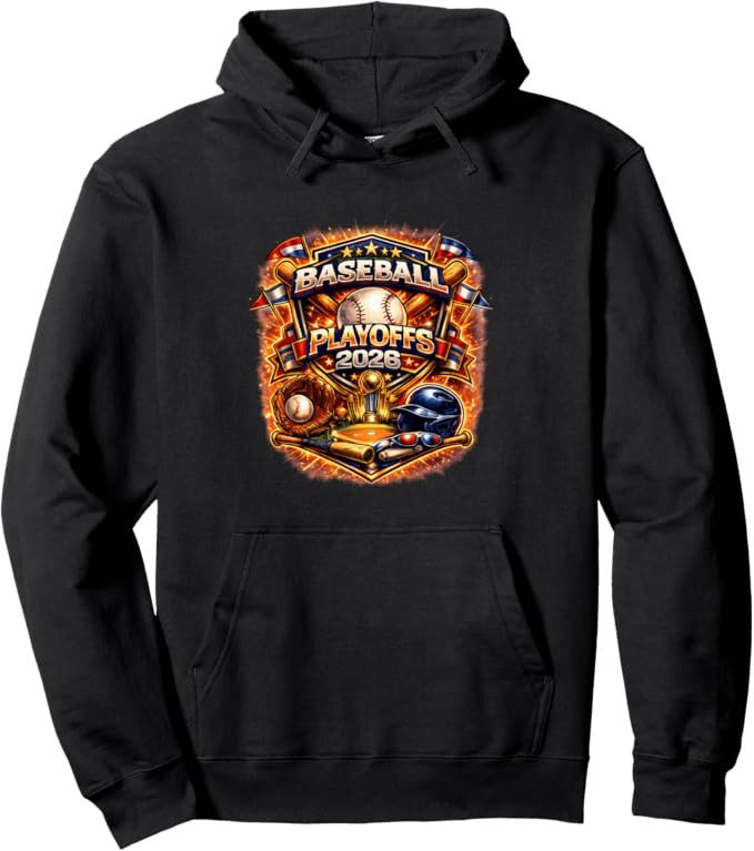 Baseball Playoffs 2026 Graphic Vintage Style Design Pullover Hoodie | Amazon (US)