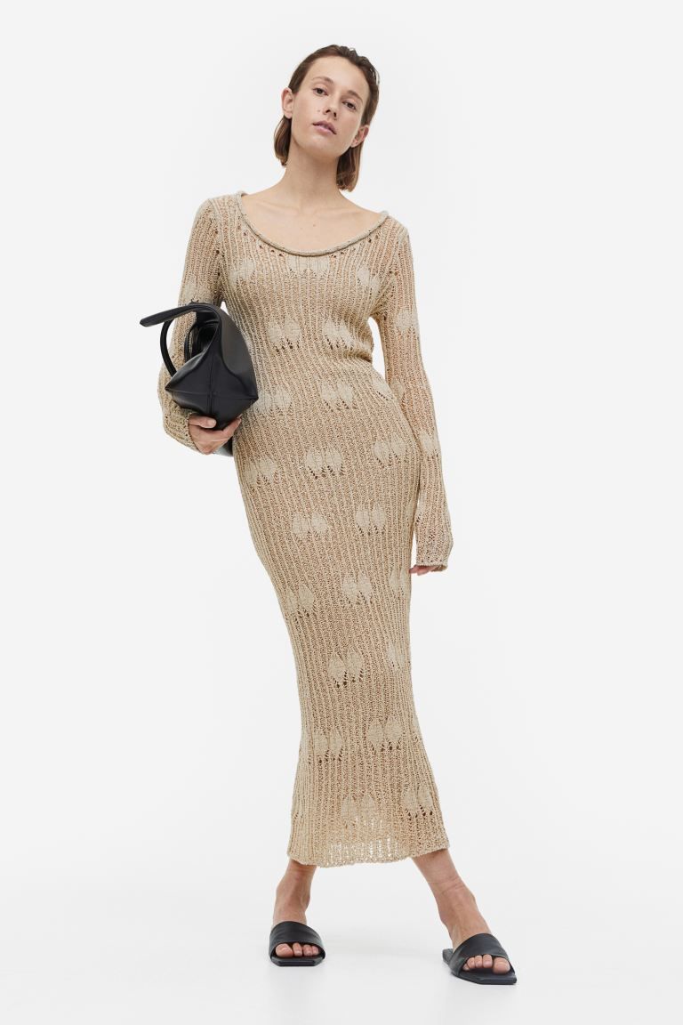 Loose-knit Silk-blend Dress | H&M (US + CA)
