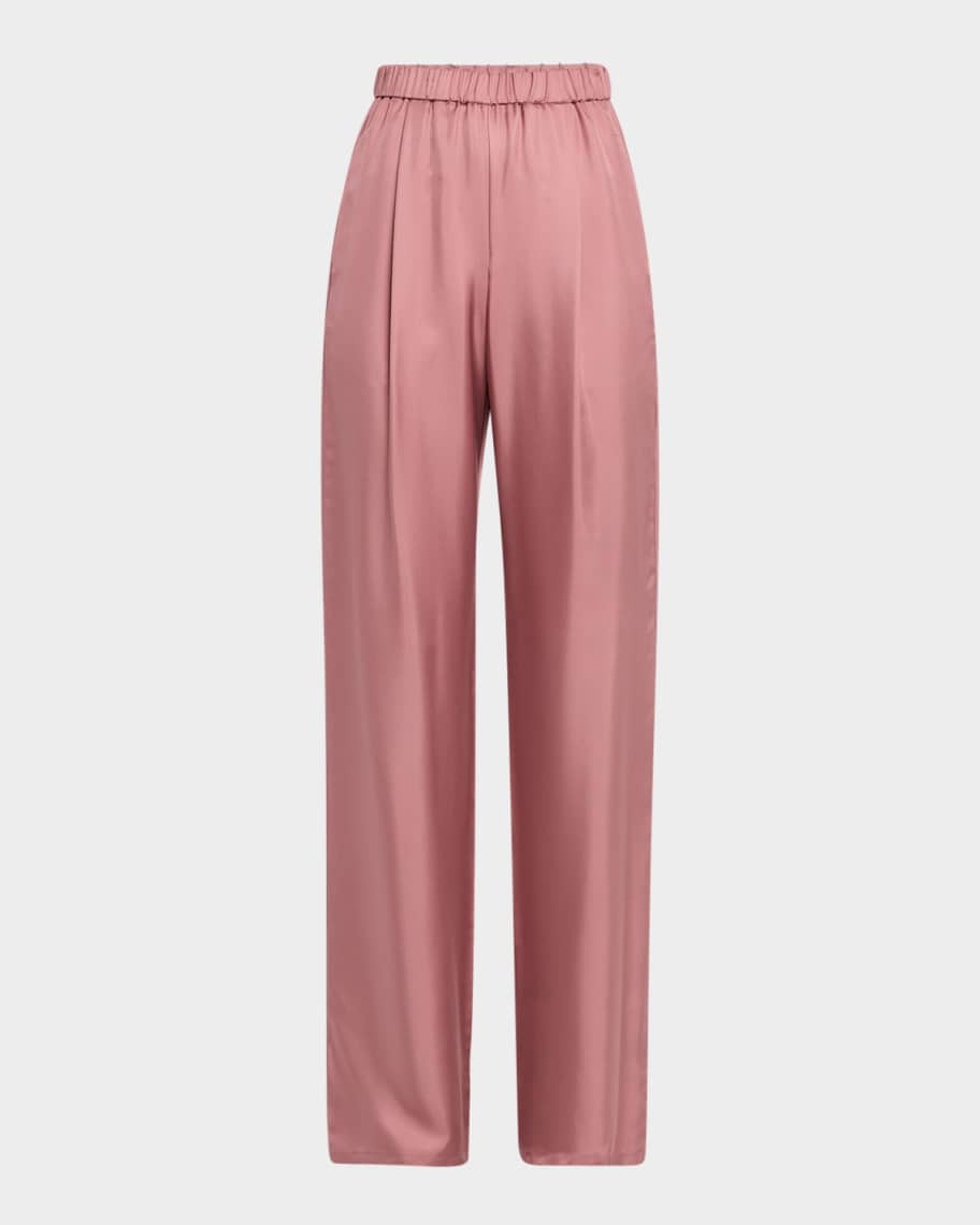 LAPOINTE Silky Twill Straight-Leg Pull-On Pants | Neiman Marcus
