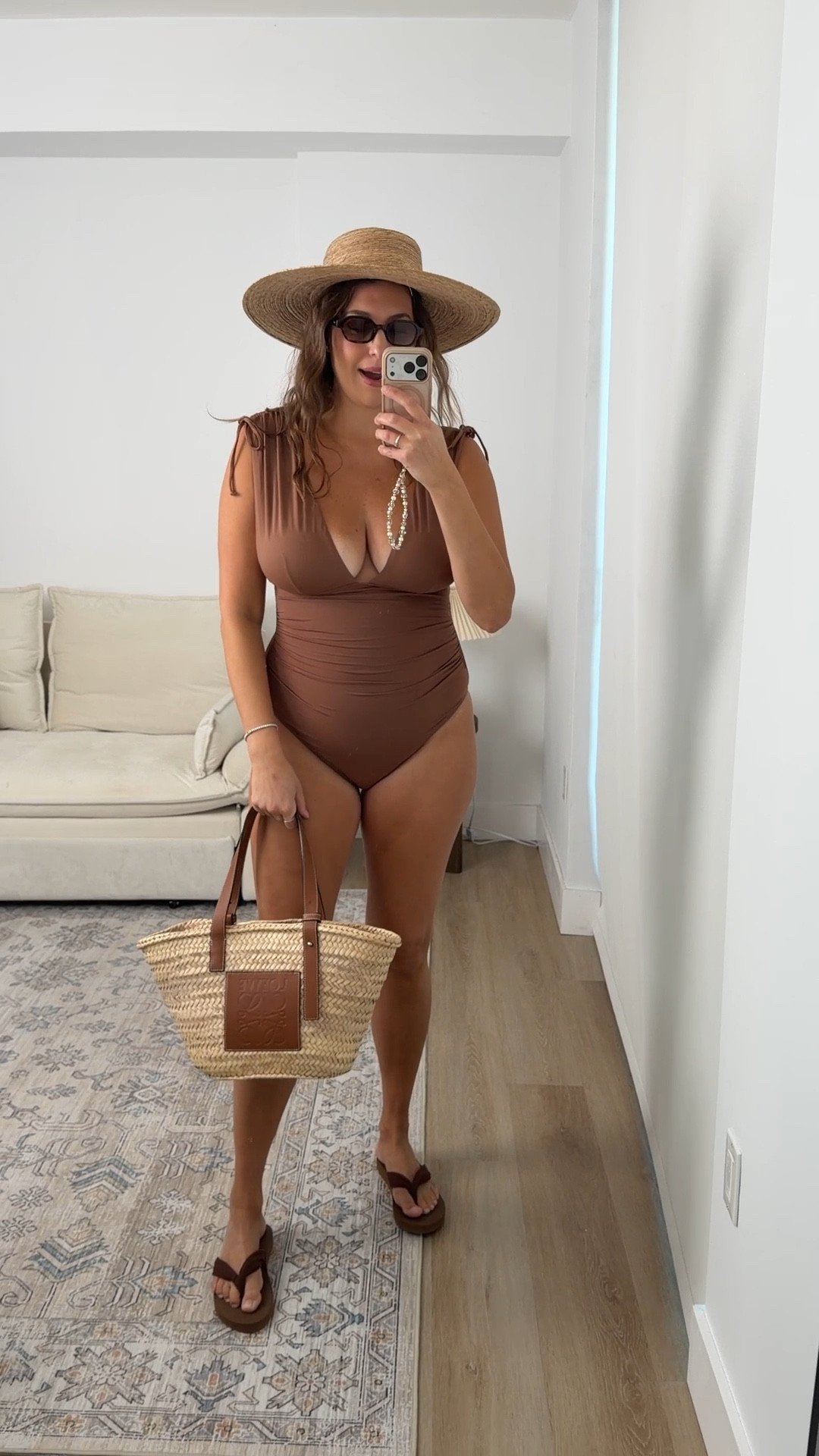 This brown one-piece is such a good staple swimsuit. Super flattering, supportive, and easy to style with a straw hat, sandals, and a woven tote for a polished beach or pool look. Classic, comfortable, and feels way more expensive than it is.

Keywords:
brown one piece swimsuit, flattering swimsuit, full coverage swimsuit, supportive one piece, summer swimwear, vacation swimsuit, beach outfit idea, poolside look, neutral swimwear, timeless swimsuit

#LTKTravel #LTKMidsize #LTKTall