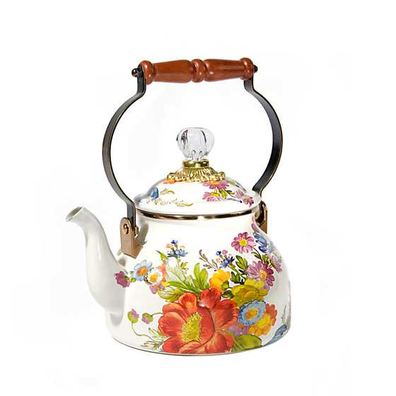 White Flower Market 2 Quart Tea Kettle | MacKenzie-Childs