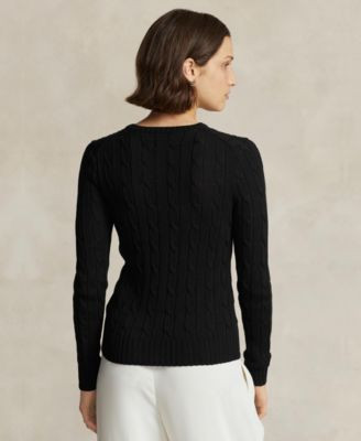 Women's Cable-Knit Cotton Crewneck Sweater | Macy's