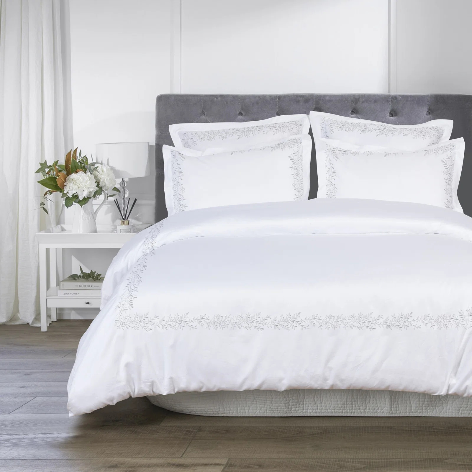 Benna Cotton Sateen Duvet Cover Set | Birch Lane
