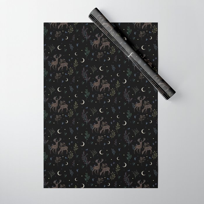Deers in the Moonlight Wrapping Paper | Society6