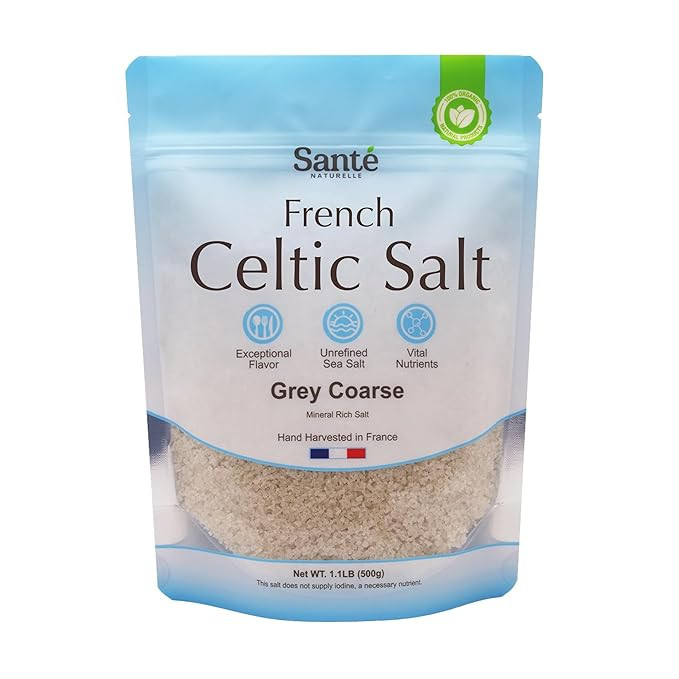 Sante Grey Coarse Sea Salt From the Celtic Sea - 1.1lb (18oz) Unrefined French Sea Salt Organic, ... | Amazon (US)