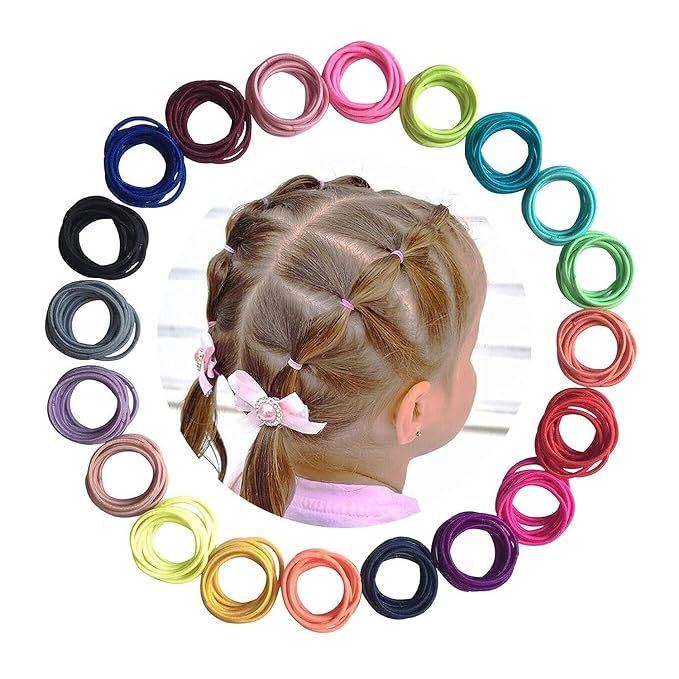Baby Hair Ties for Girls - 200Pcs Small 1" Elastic Toddler Hair Ties Ponytail Holders Hair Ties f... | Amazon (US)