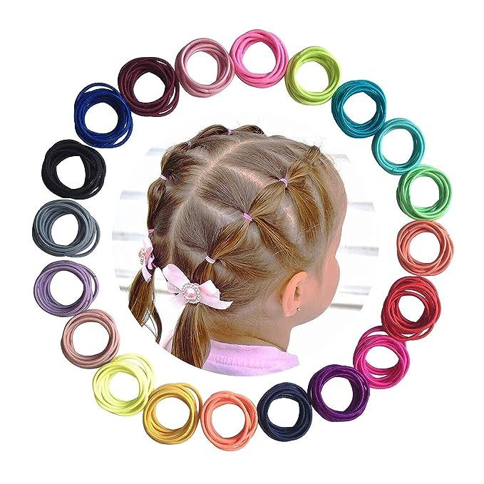Baby Hair Ties for Girls - 200Pcs Small 1" Elastic Toddler Hair Ties Ponytail Holders Hair Ties f... | Amazon (US)