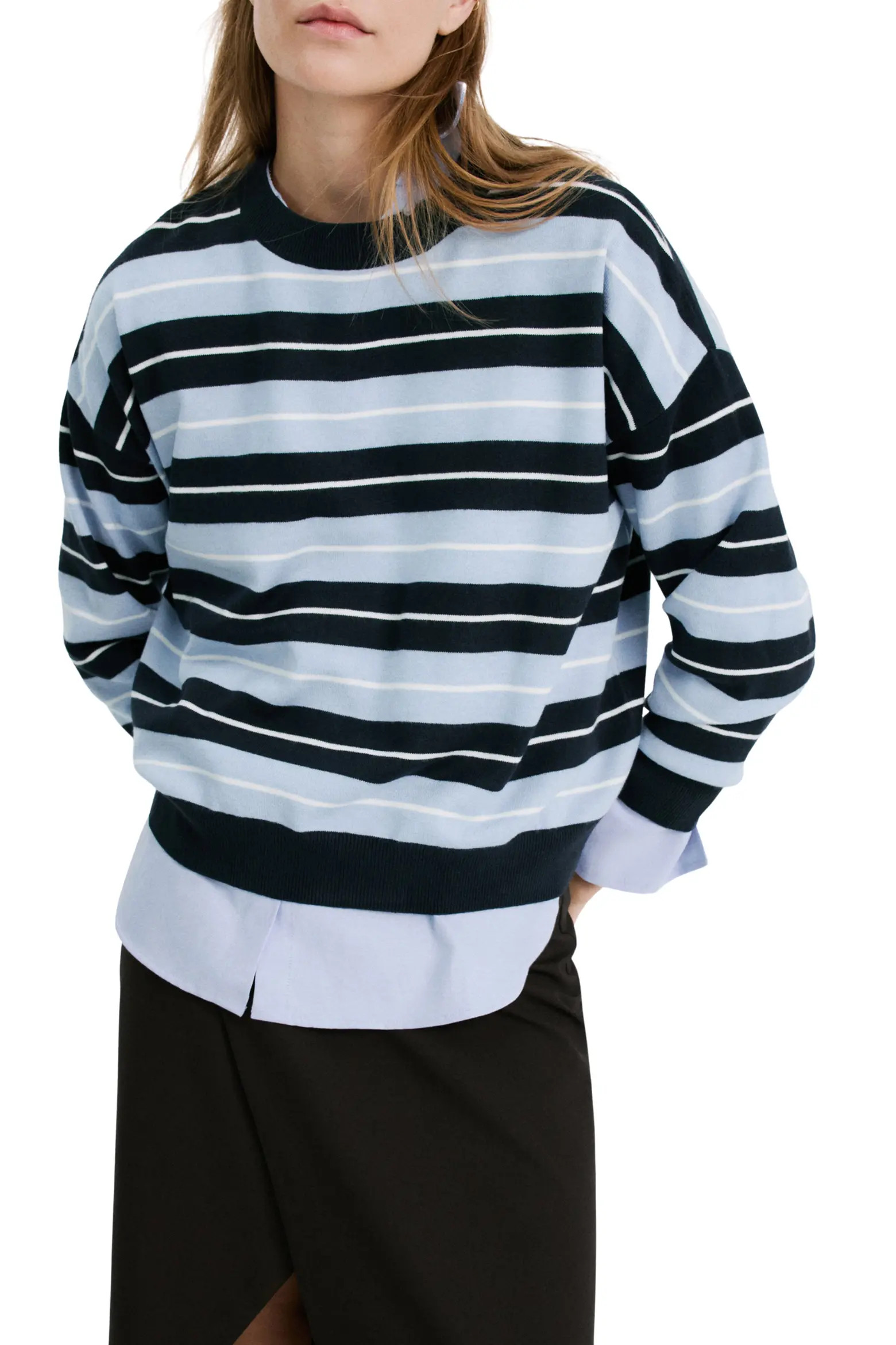 Mixed Stripe Crewneck Sweater (Women) | Nordstrom | Nordstrom