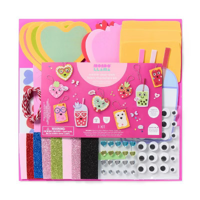 12ct Valentine's Craft Foam Platter Characters Activity Kit - Mondo Llama | Target